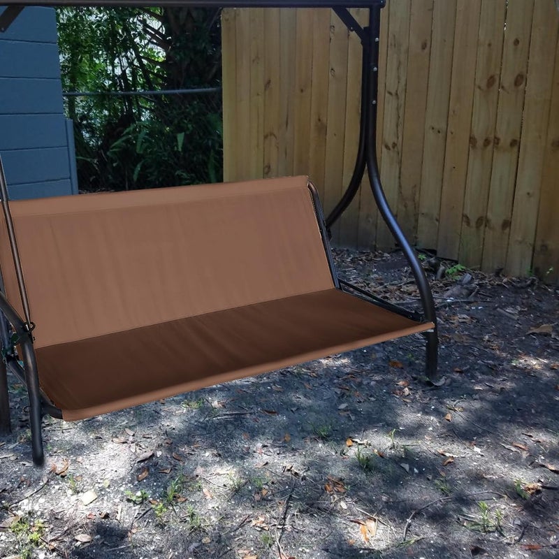J&C Patio Swing Seat Support - 600D Heavy Duty Swing Cushion Cover, Waterproof & Fade Resistant for 3 Seater (43x22x18inch) - Image 2